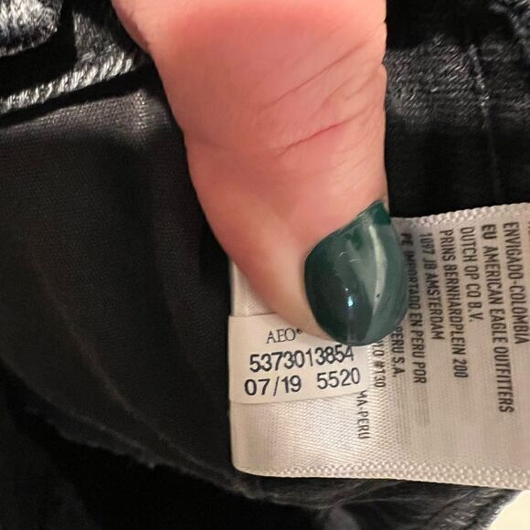 American Eagle black denim button front mini skirt size 0 - Picture 7 of 13